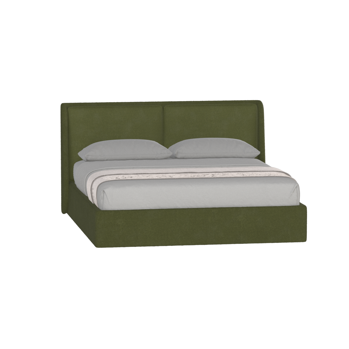 Lit double rembourré Ruby en tissu haut de gamme 