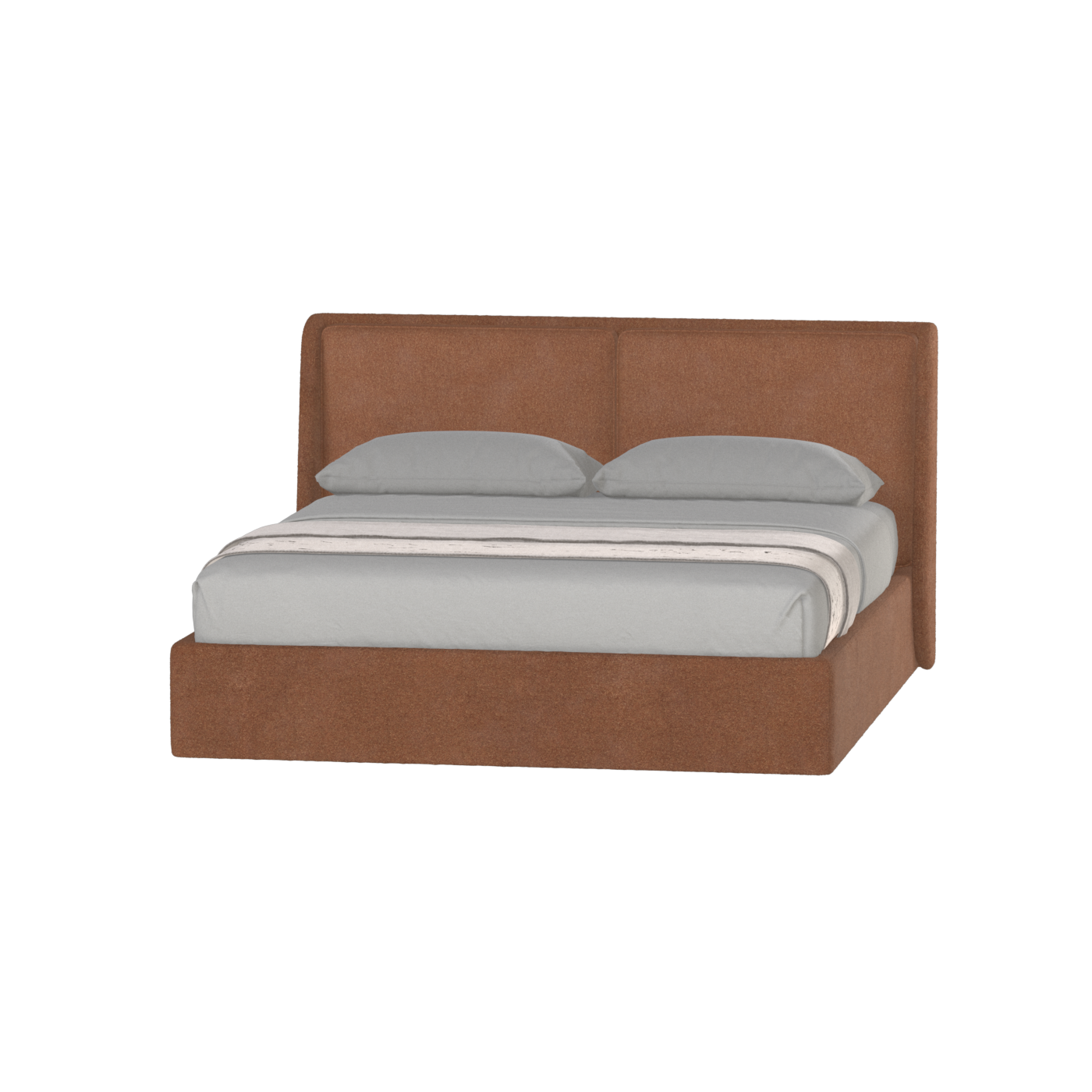 Lit double rembourré Ruby en tissu haut de gamme