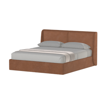 Lit double rembourré Ruby en tissu haut de gamme 