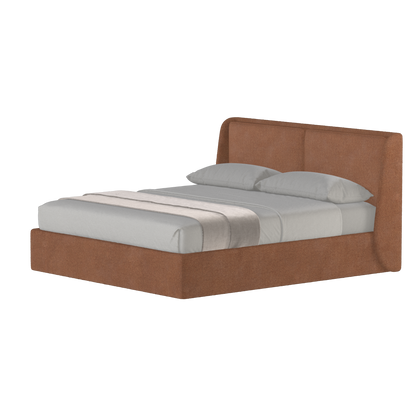 Lit double rembourré Ruby en tissu haut de gamme 