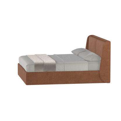 Lit double rembourré Ruby en tissu haut de gamme 