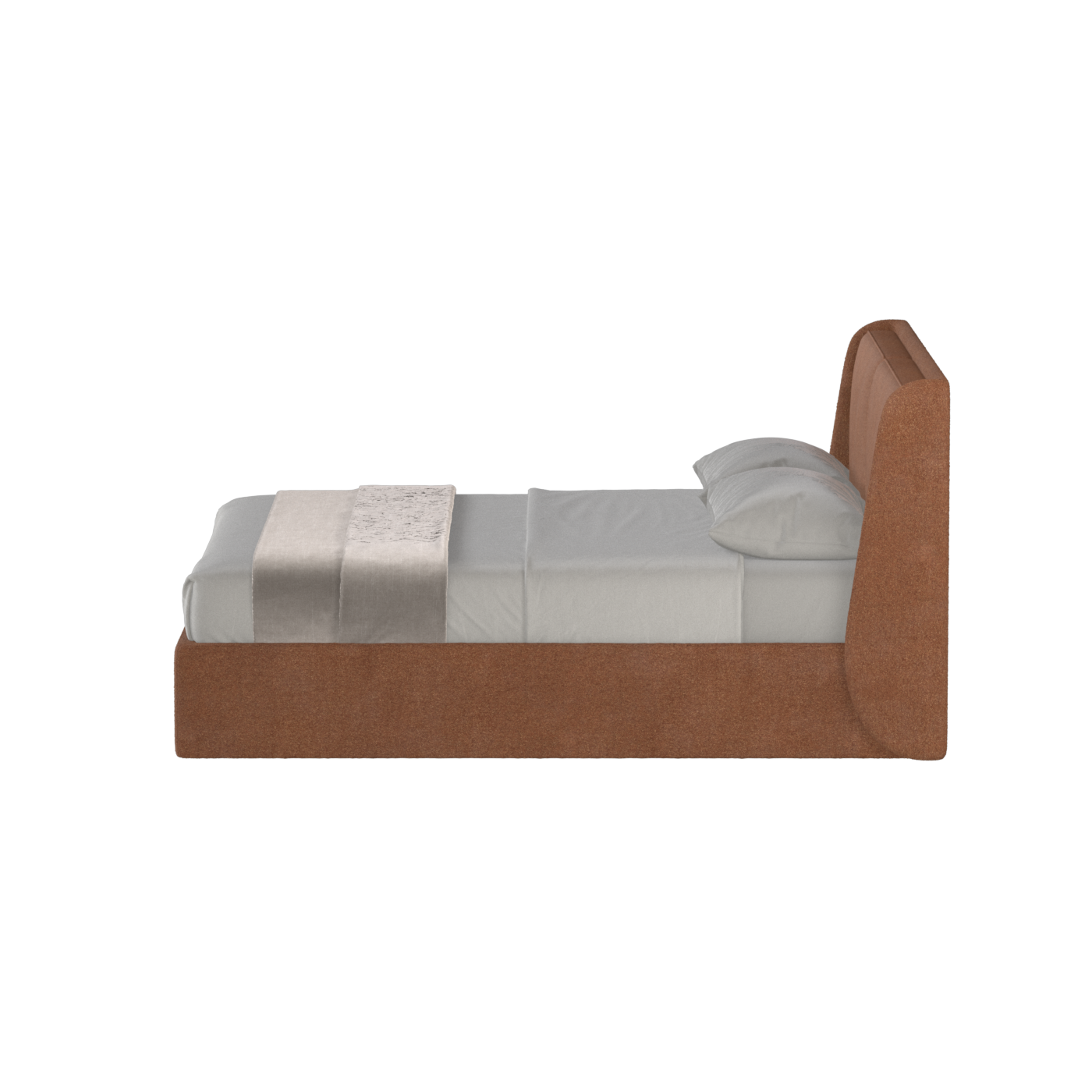 Lit double rembourré Ruby en tissu haut de gamme 