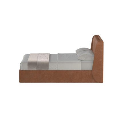Lit double rembourré Ruby en tissu haut de gamme 