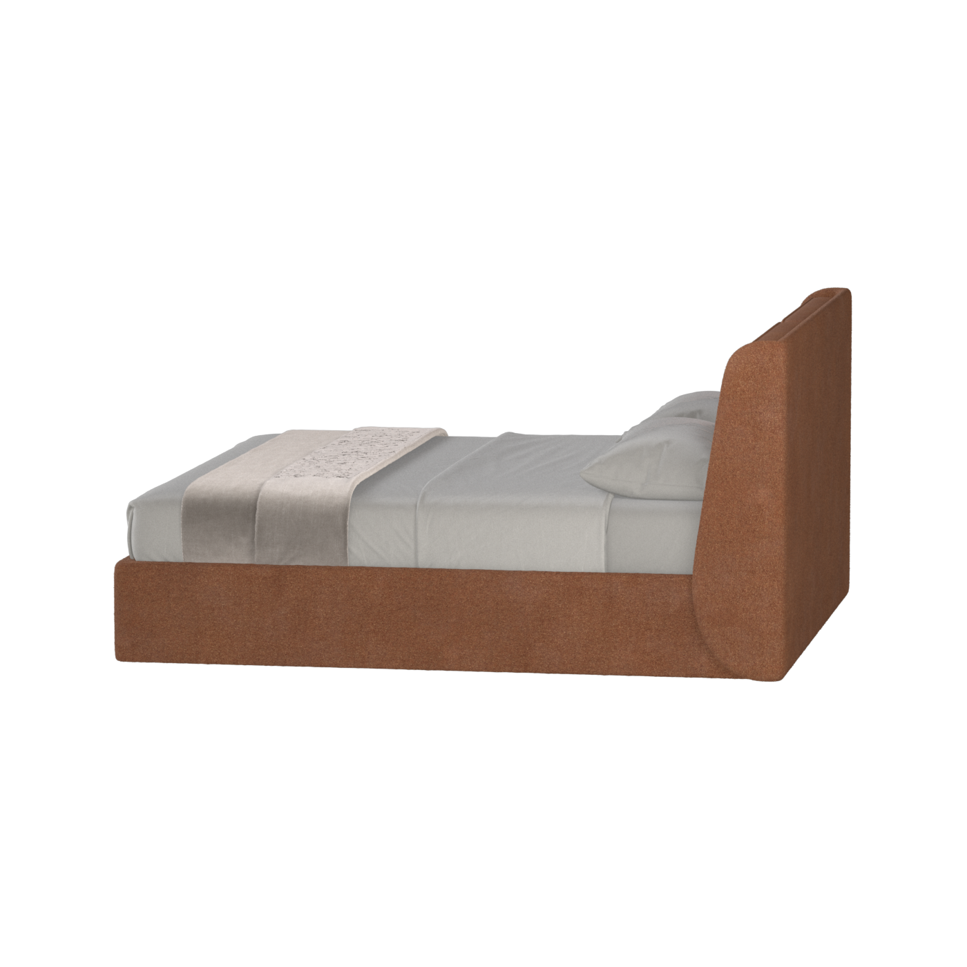 Lit double rembourré Ruby en tissu haut de gamme 