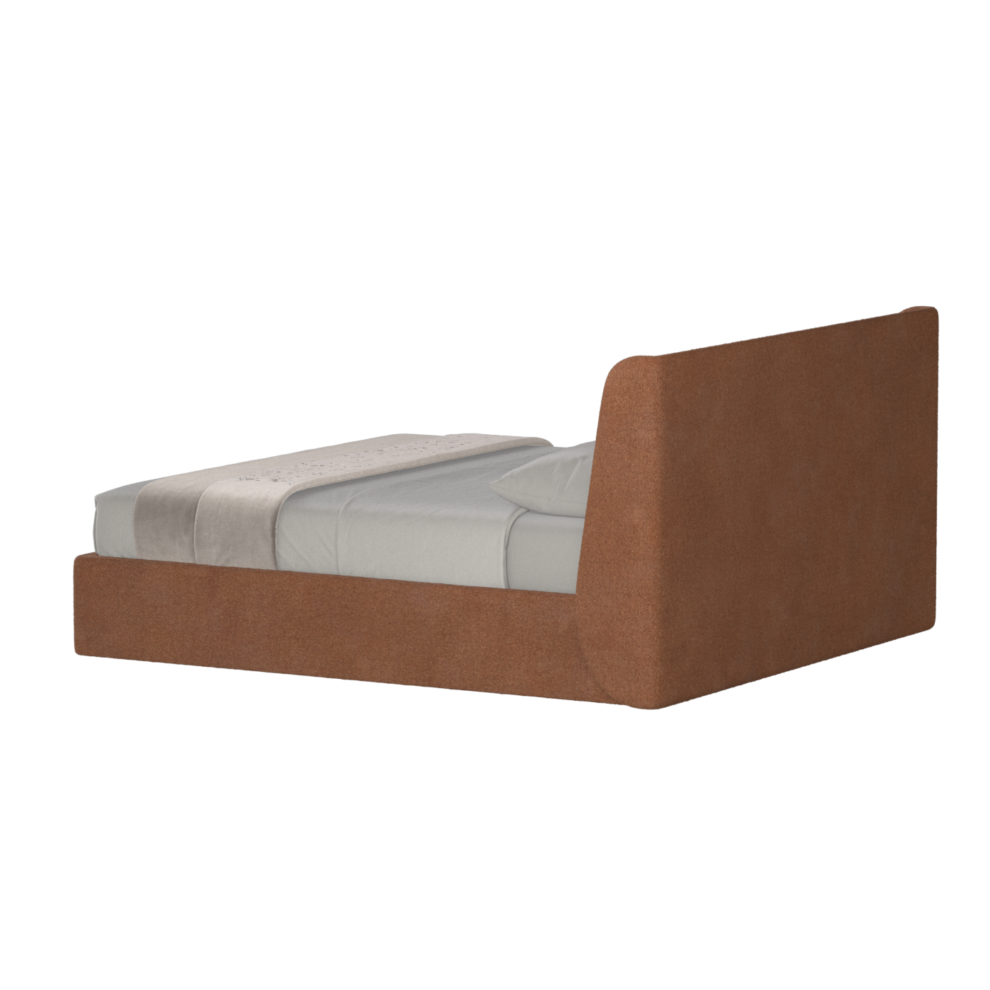 Lit double rembourré Ruby en tissu haut de gamme 