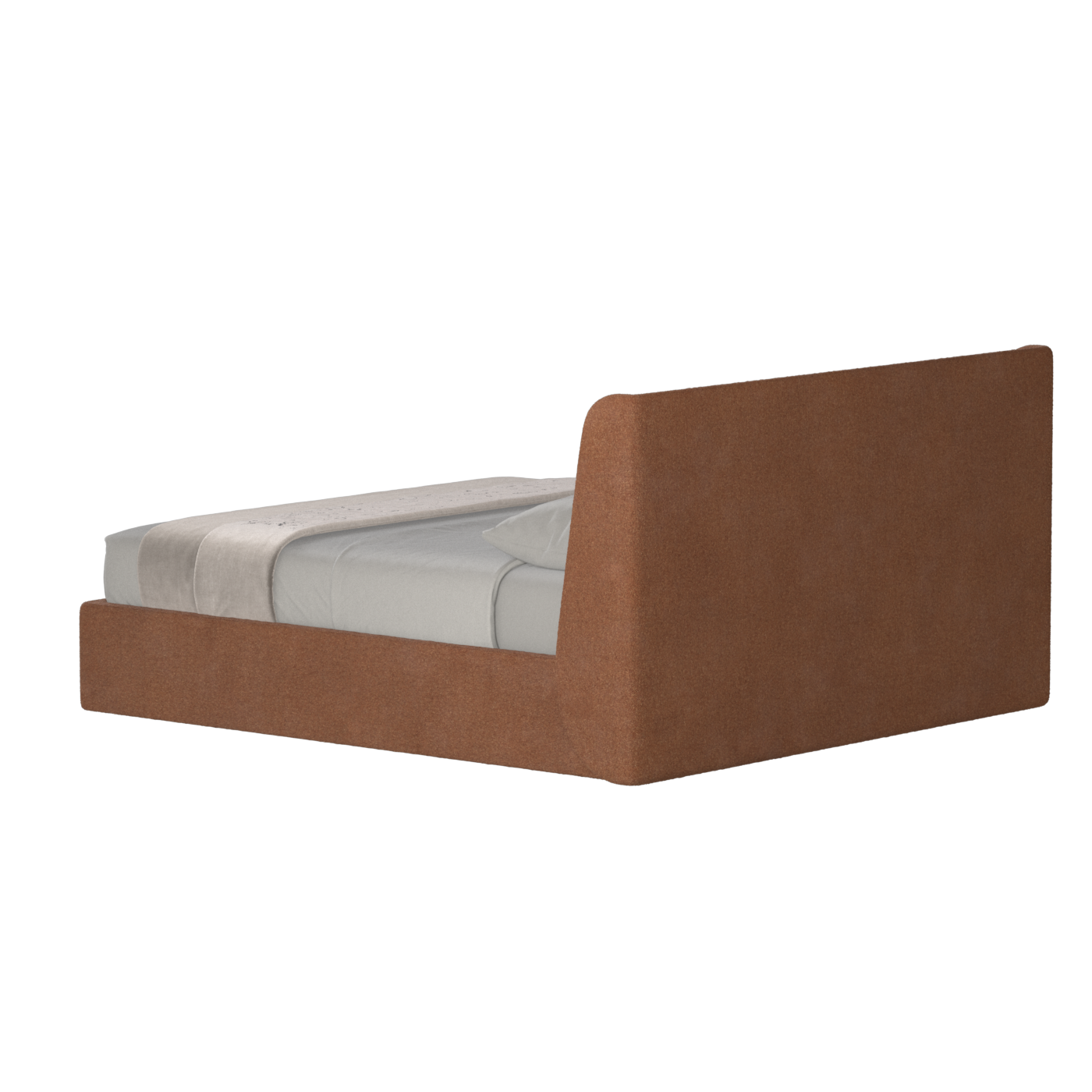 Lit double rembourré Ruby en tissu haut de gamme 
