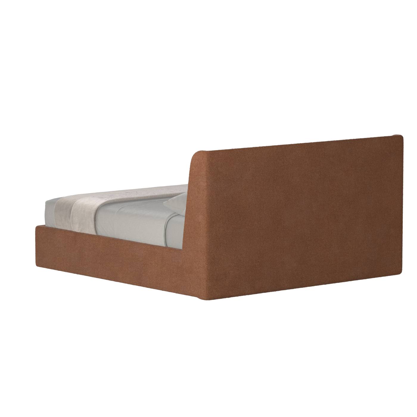 Lit double rembourré Ruby en tissu haut de gamme 