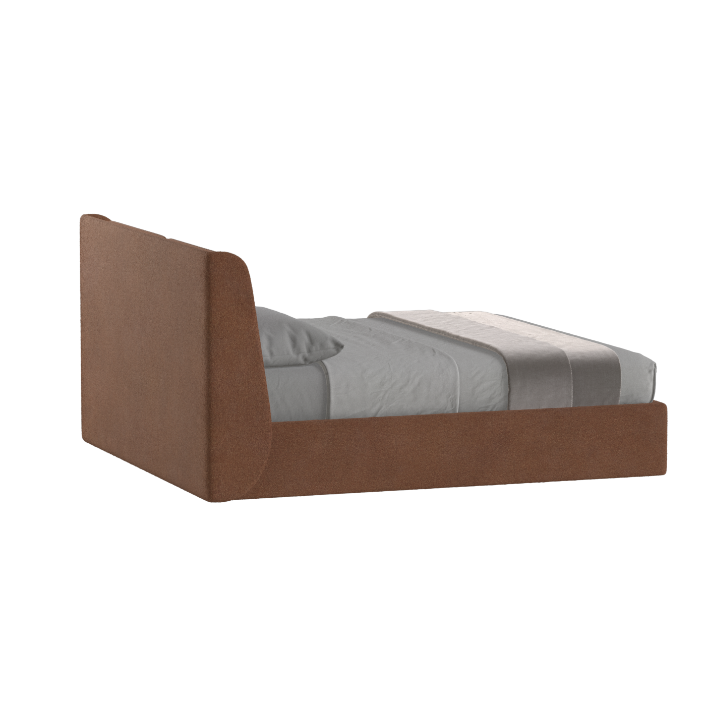 Lit double rembourré Ruby en tissu haut de gamme 