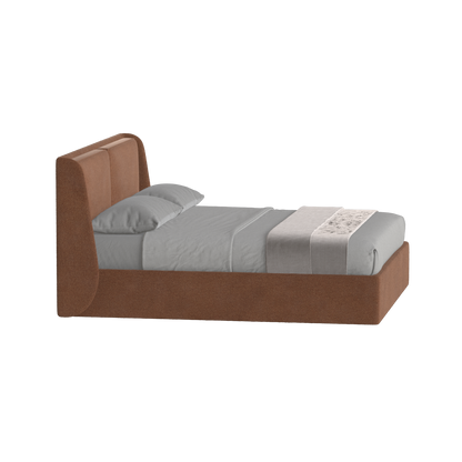 Lit double rembourré Ruby en tissu haut de gamme 