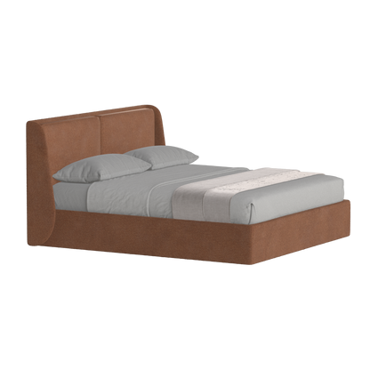 Lit double rembourré Ruby en tissu haut de gamme 