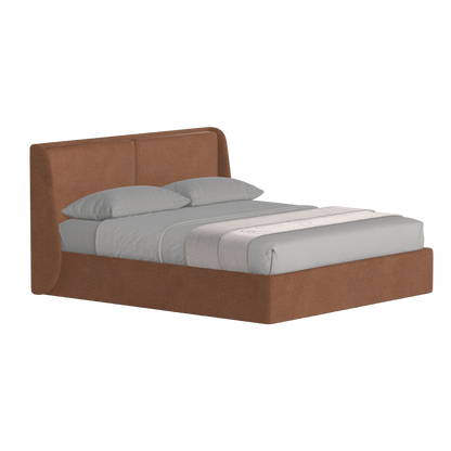 Lit double rembourré Ruby en tissu haut de gamme 