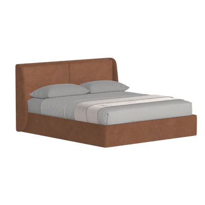 Lit double rembourré Ruby en tissu haut de gamme 