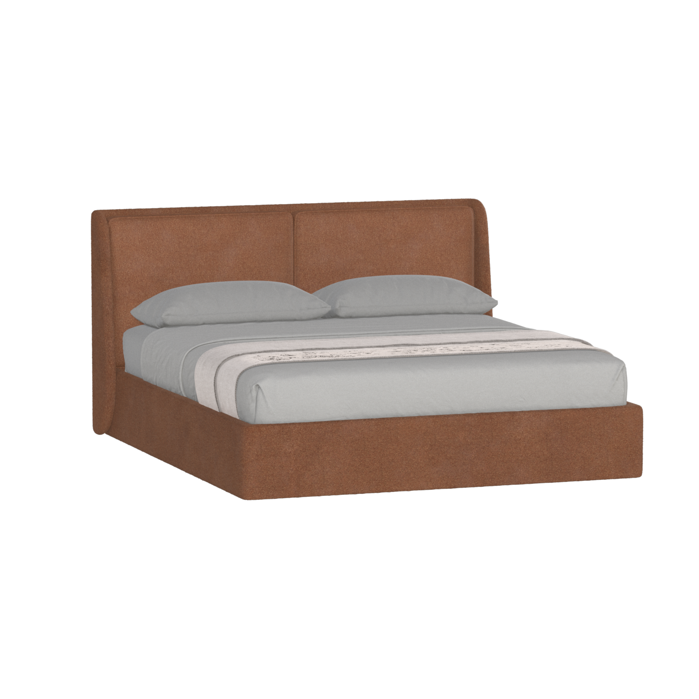 Lit double rembourré Ruby en tissu haut de gamme 