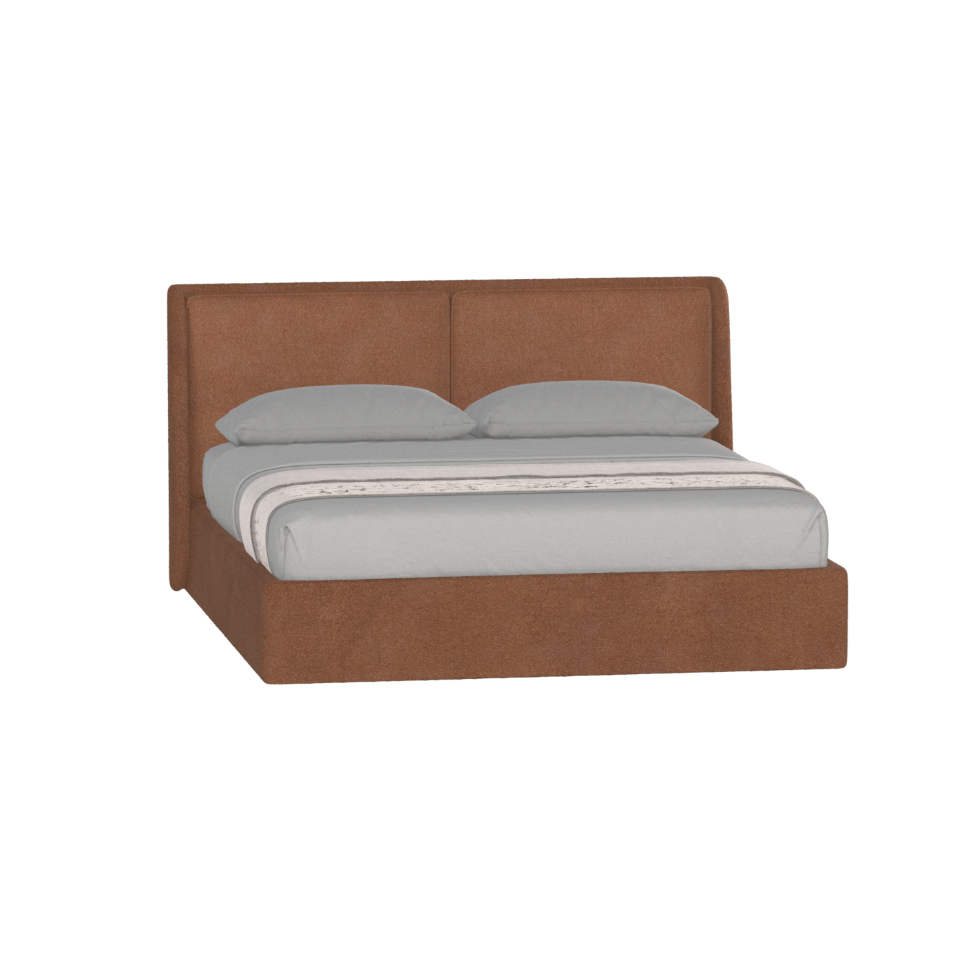 Lit double rembourré Ruby en tissu haut de gamme 