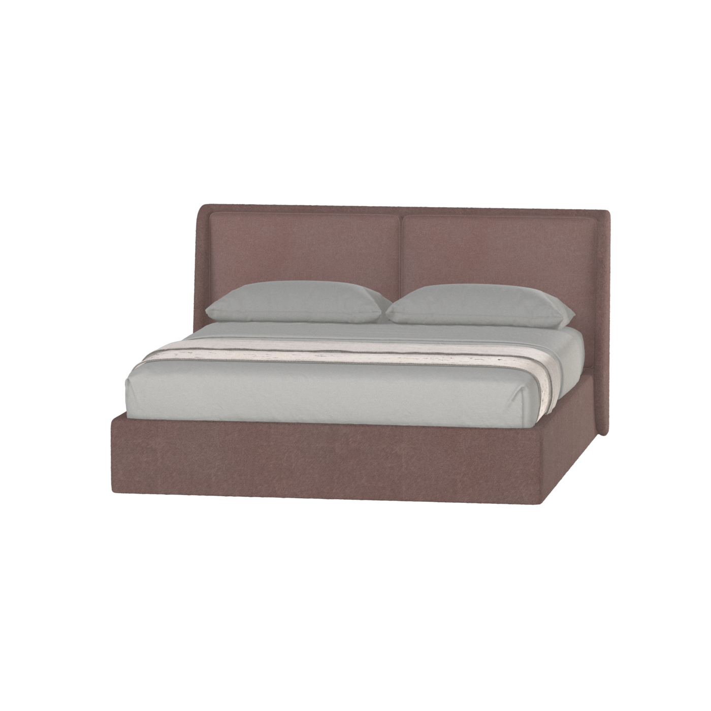 Lit double rembourré Ruby en tissu haut de gamme 