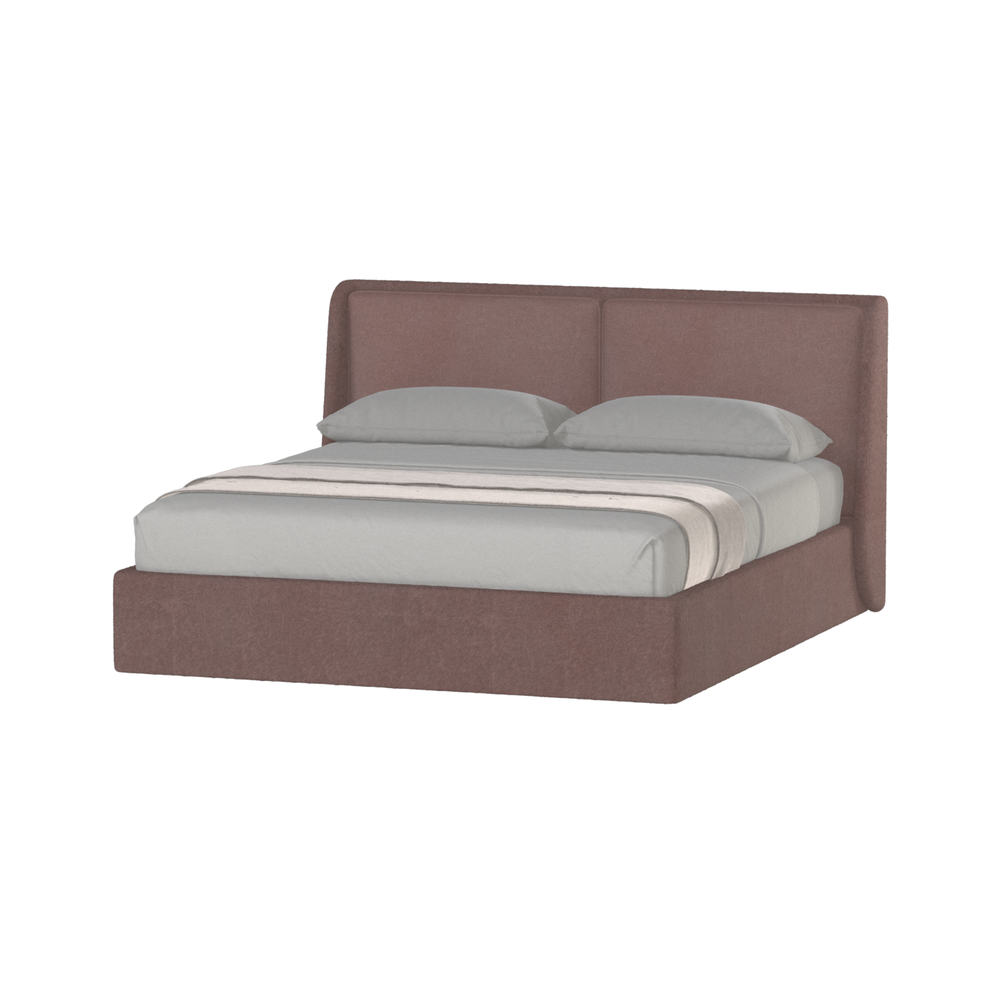 Lit double rembourré Ruby en tissu haut de gamme 