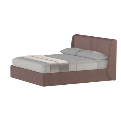 Lit double rembourré Ruby en tissu haut de gamme 