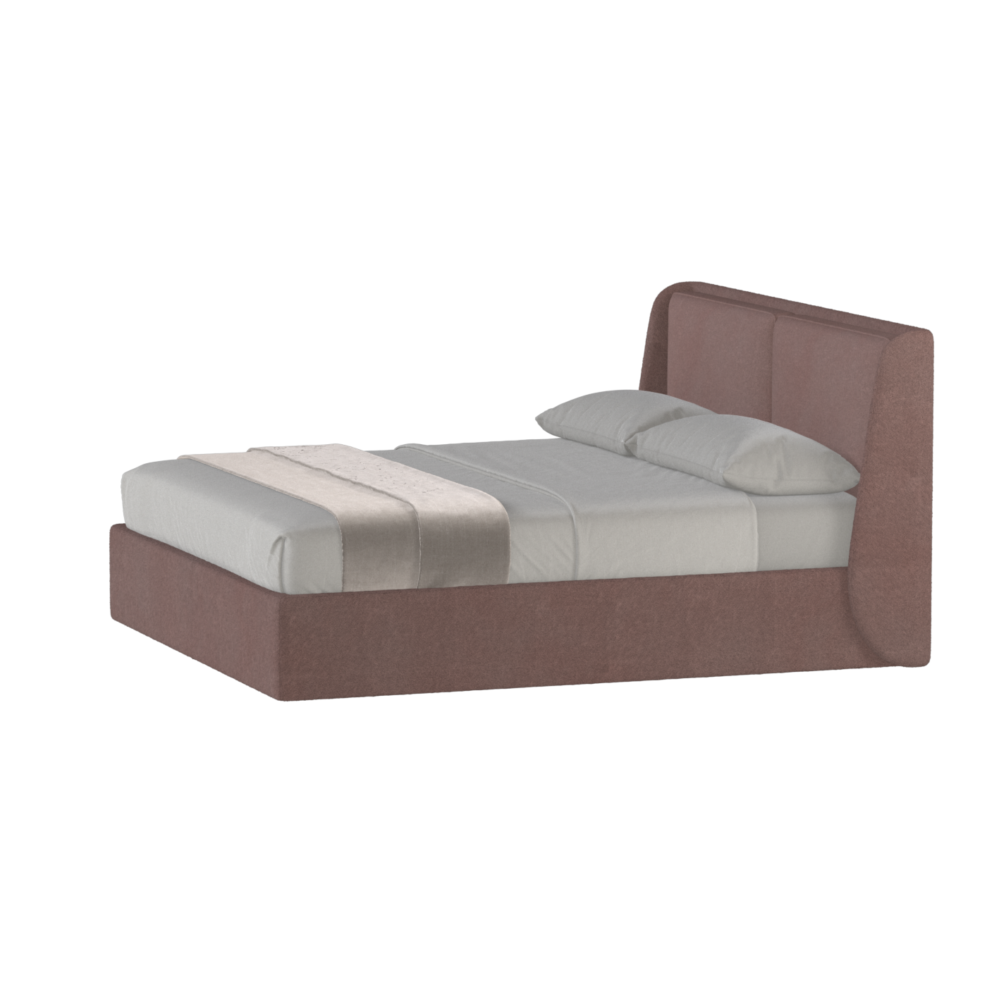 Lit double rembourré Ruby en tissu haut de gamme 