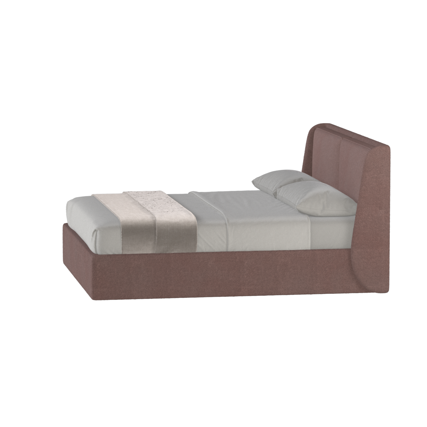 Lit double rembourré Ruby en tissu haut de gamme 