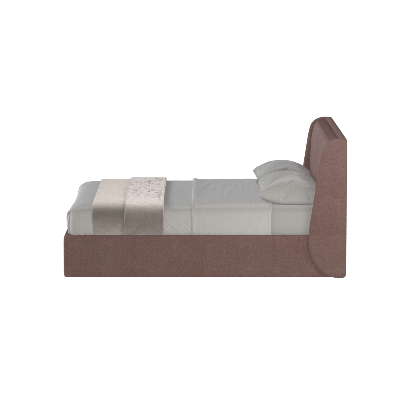 Lit double rembourré Ruby en tissu haut de gamme 