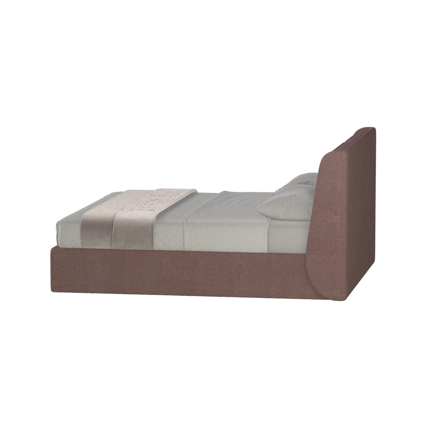 Lit double rembourré Ruby en tissu haut de gamme 
