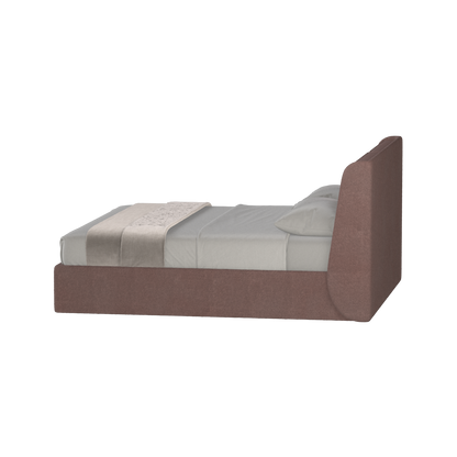 Lit double rembourré Ruby en tissu haut de gamme 
