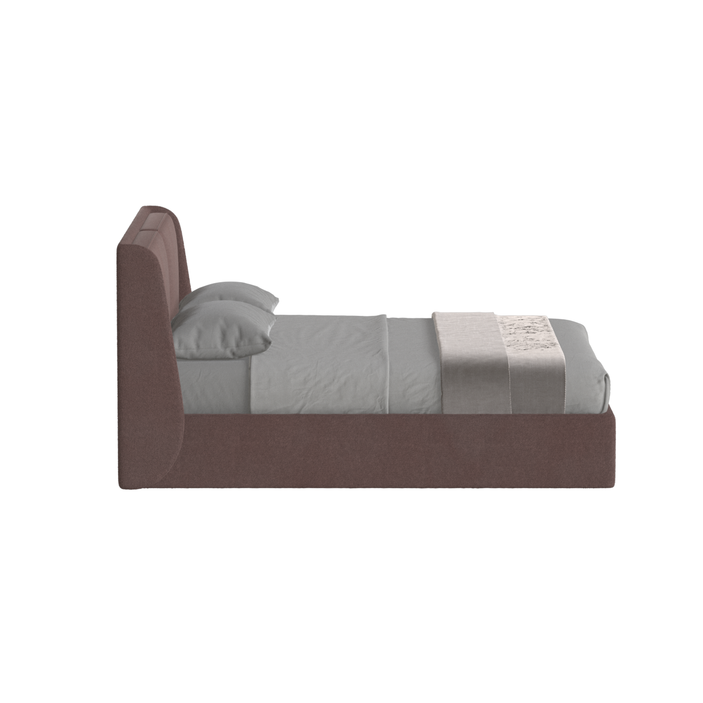 Lit double rembourré Ruby en tissu haut de gamme 