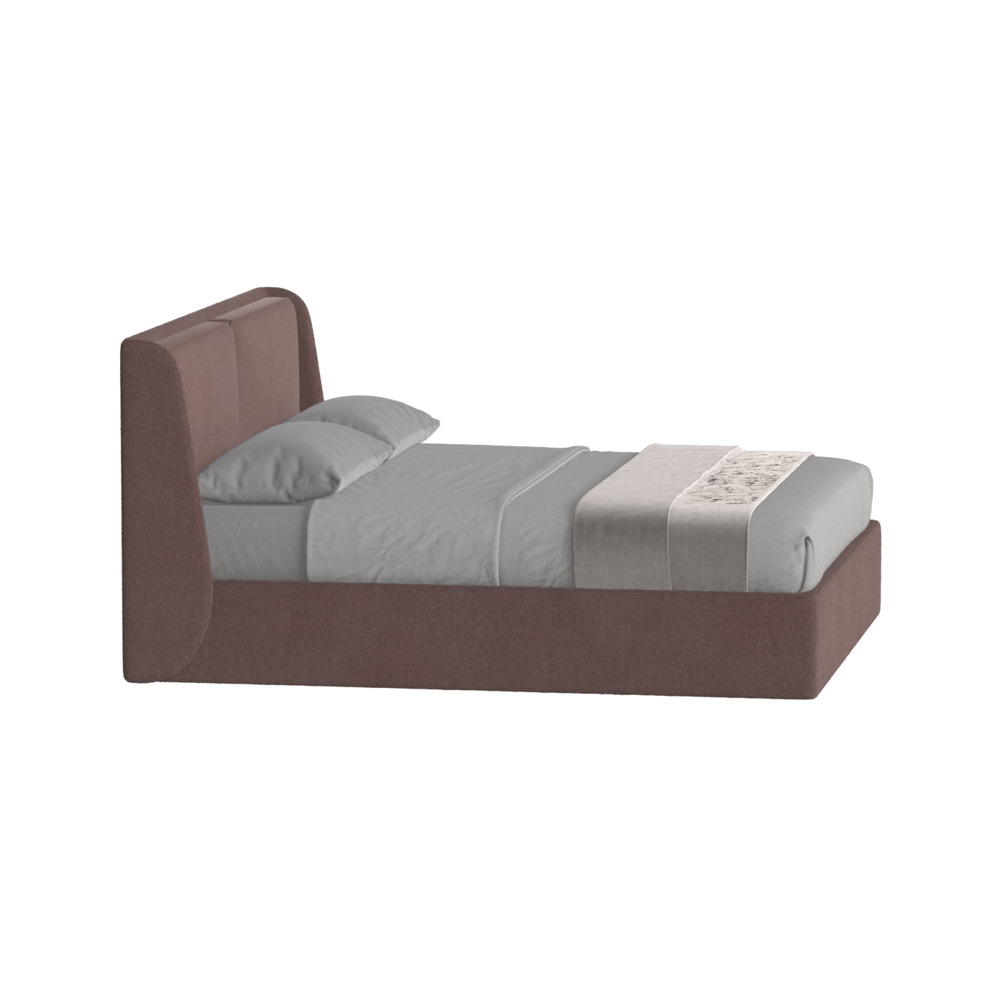 Lit double rembourré Ruby en tissu haut de gamme 