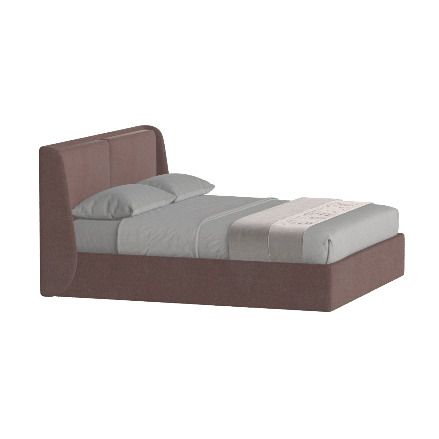 Lit double rembourré Ruby en tissu haut de gamme 