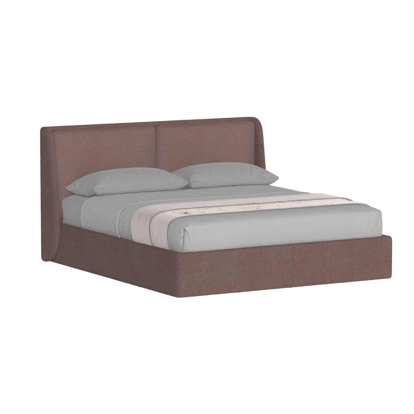 Lit double rembourré Ruby en tissu haut de gamme 