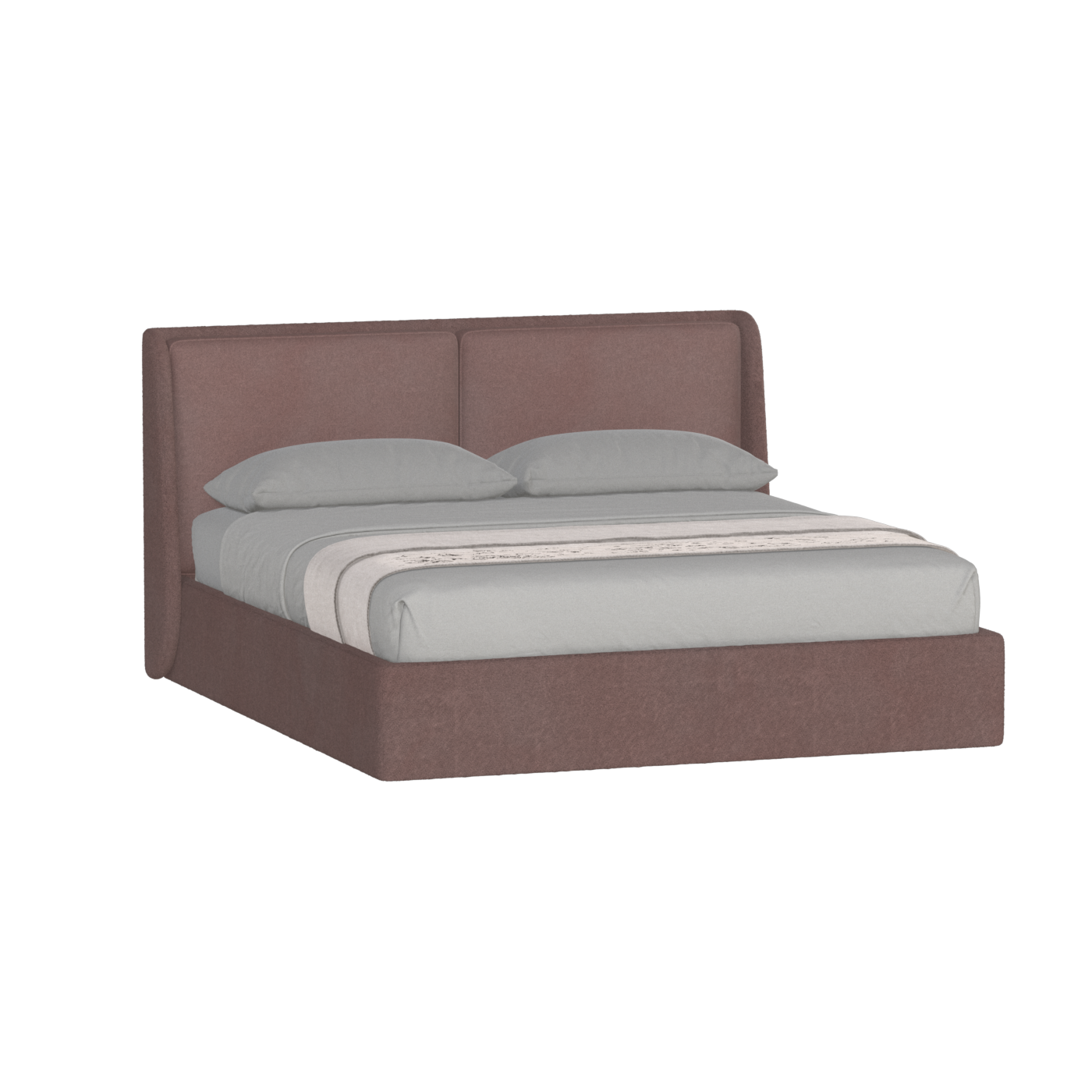 Lit double rembourré Ruby en tissu haut de gamme 