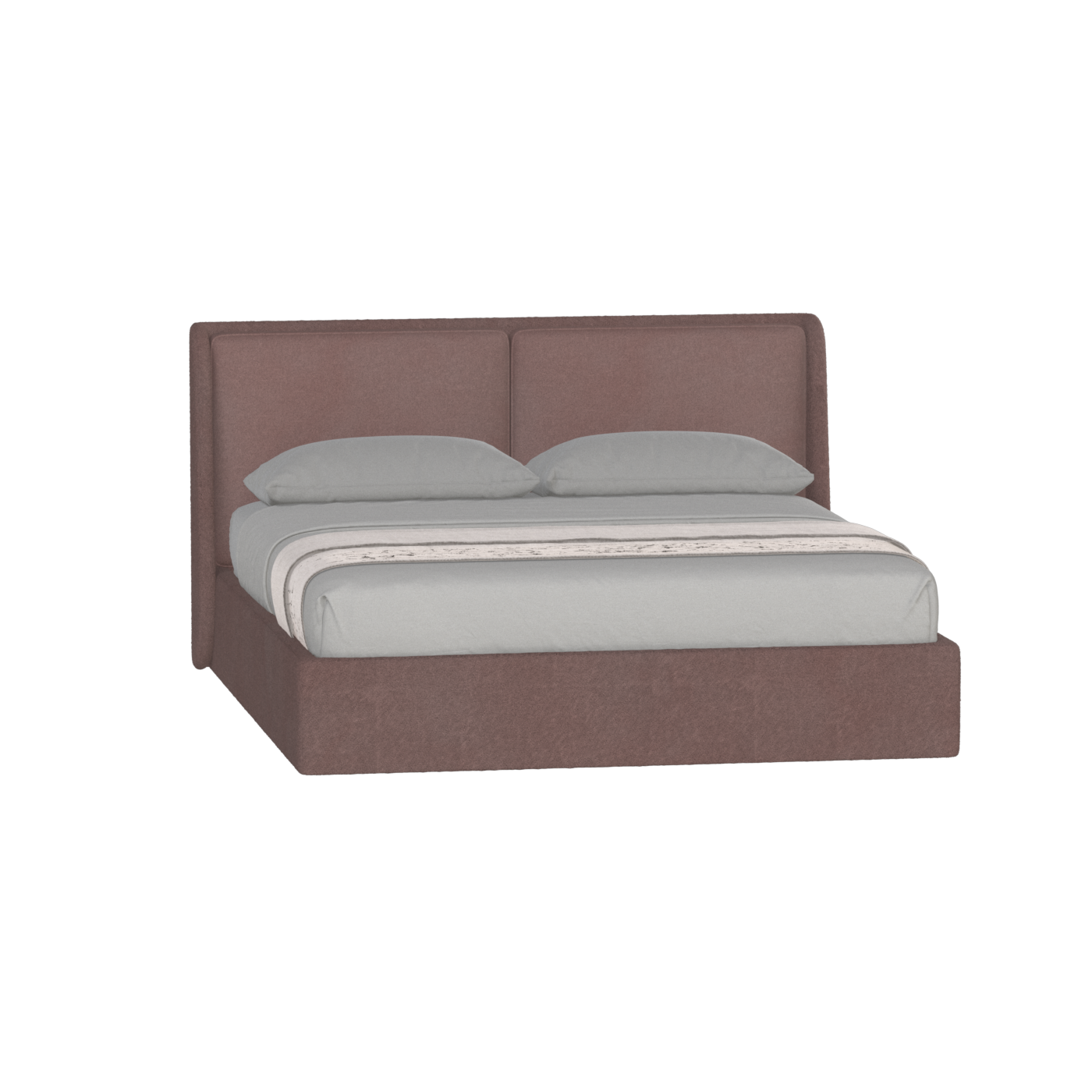 Lit double rembourré Ruby en tissu haut de gamme 