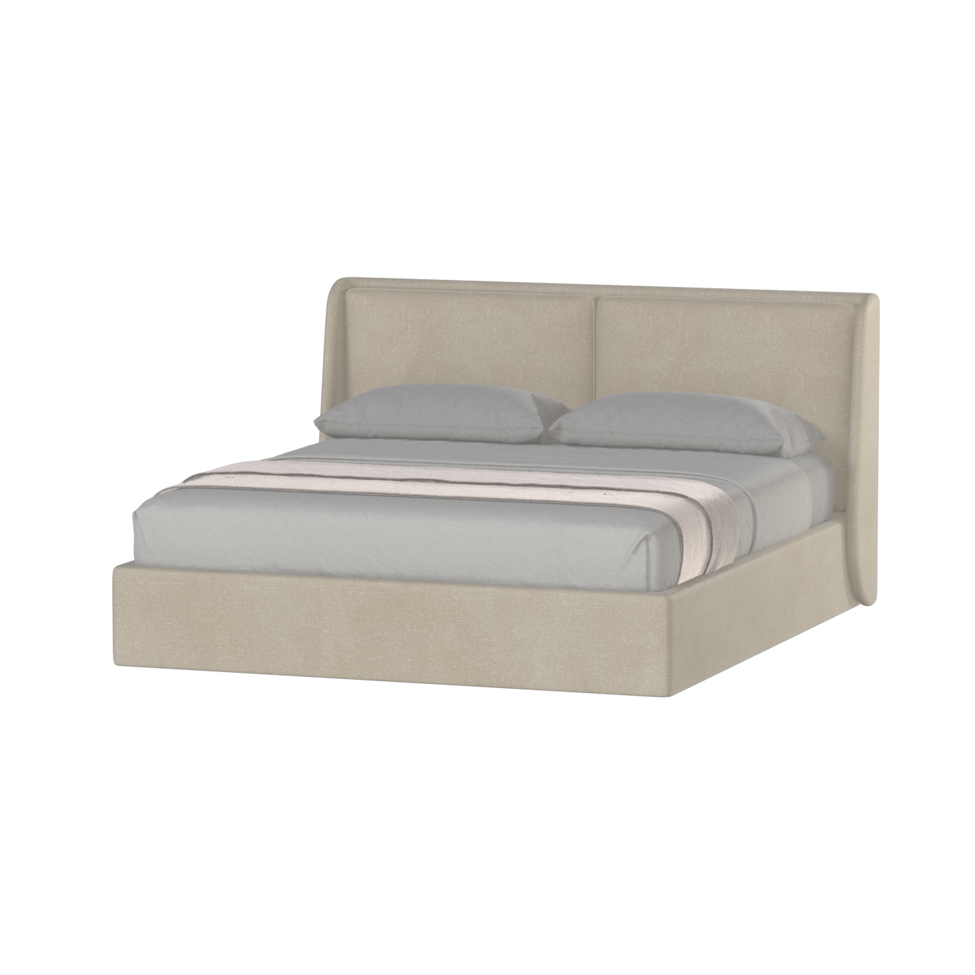 Lit double rembourré Ruby en tissu haut de gamme 