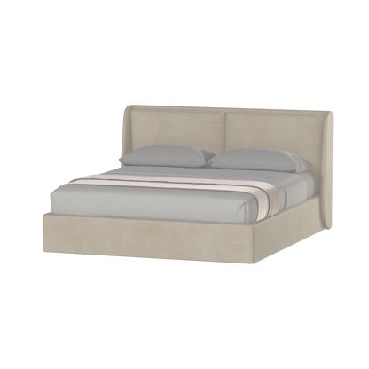 Lit double rembourré Ruby en tissu haut de gamme 