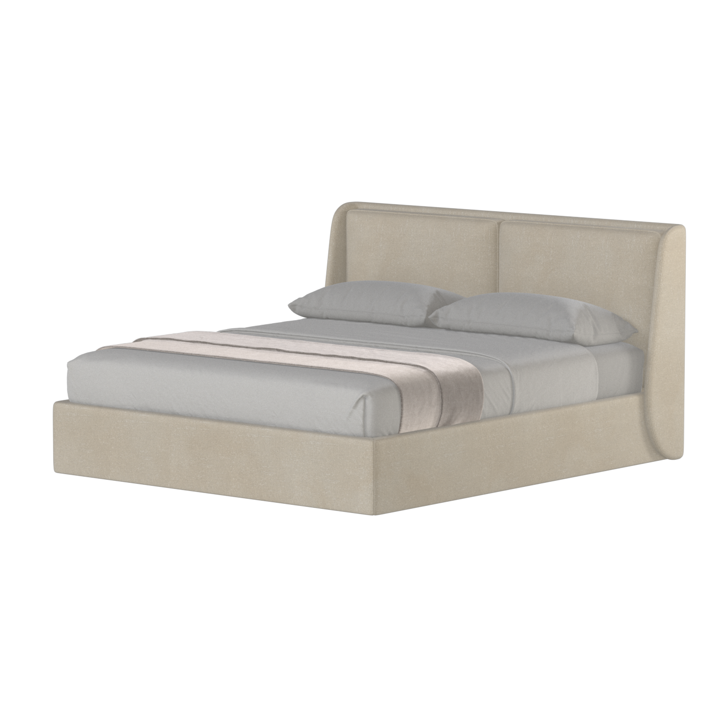 Lit double rembourré Ruby en tissu haut de gamme 