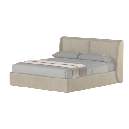 Lit double rembourré Ruby en tissu haut de gamme 