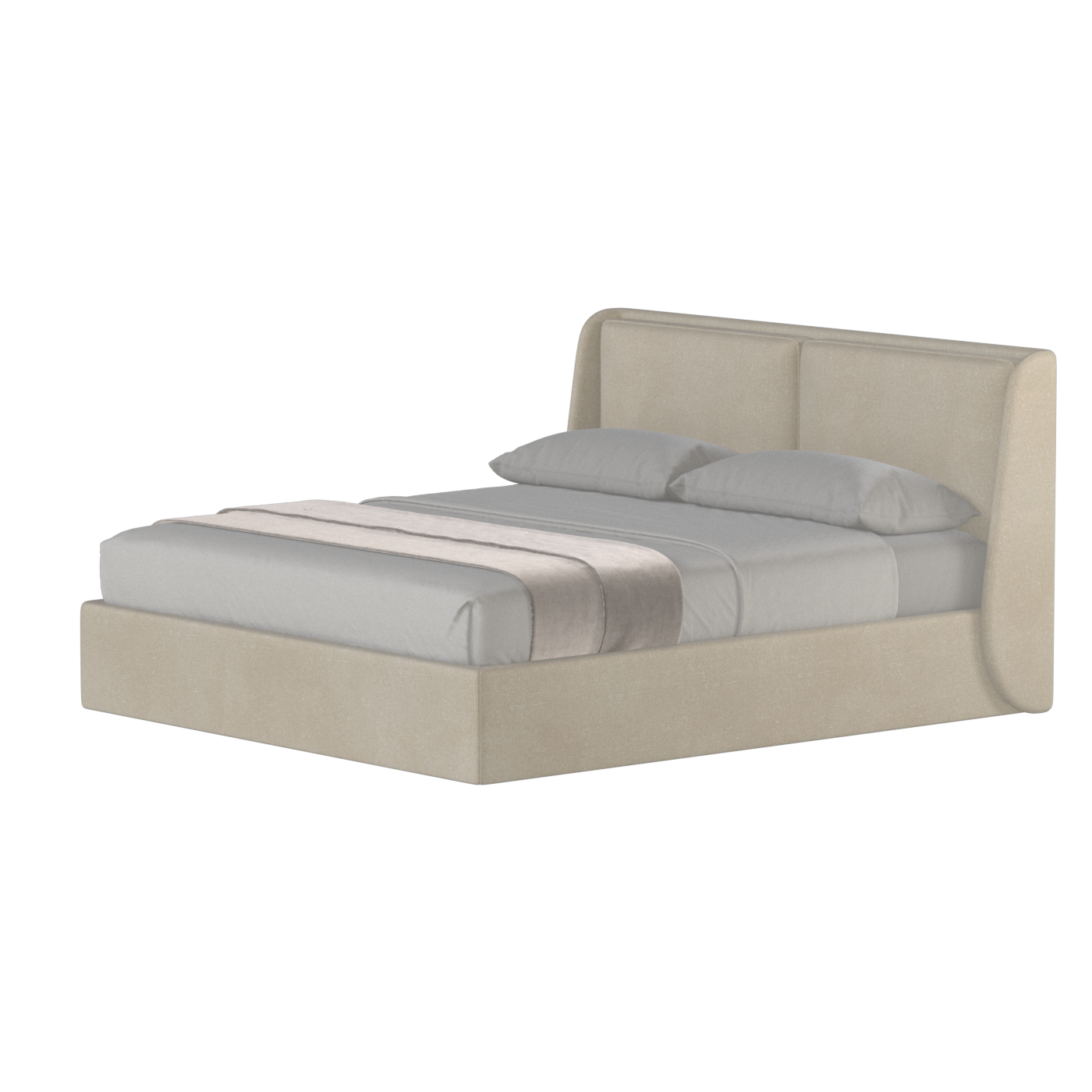 Lit double rembourré Ruby en tissu haut de gamme 