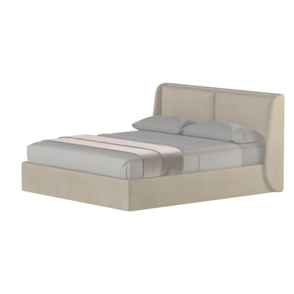 Lit double rembourré Ruby en tissu haut de gamme 
