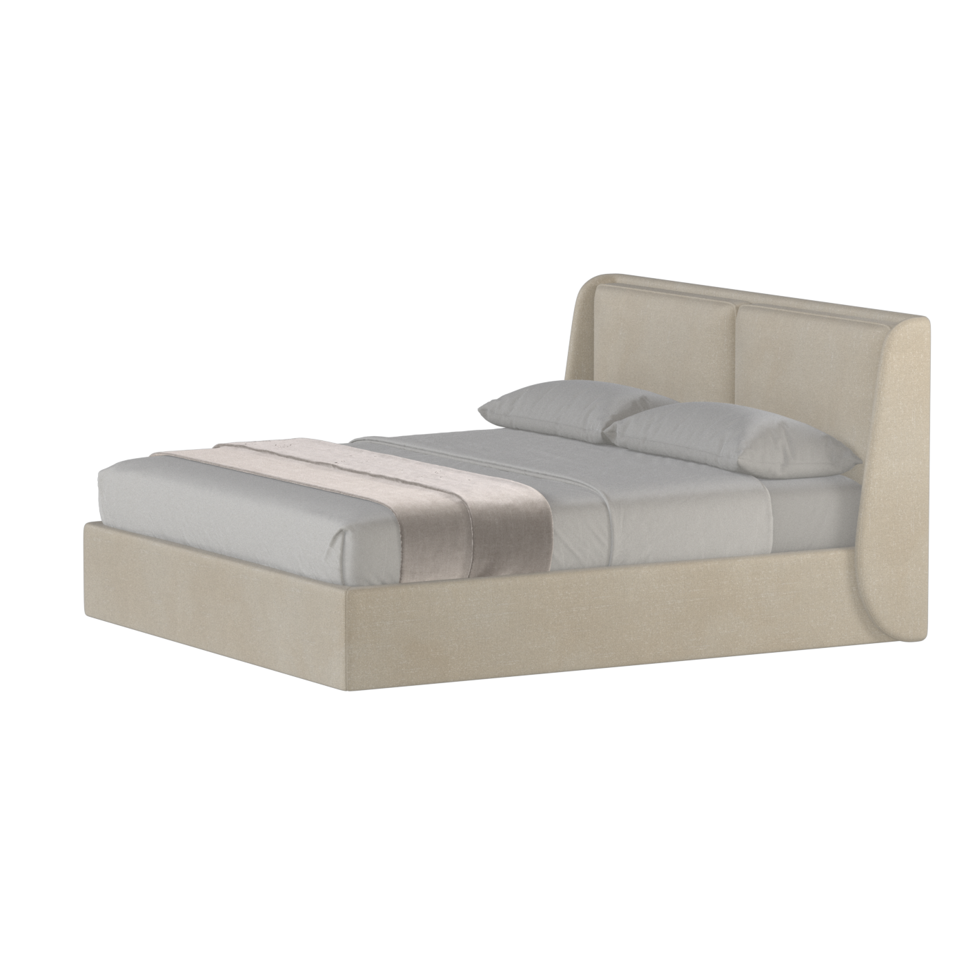 Lit double rembourré Ruby en tissu haut de gamme 