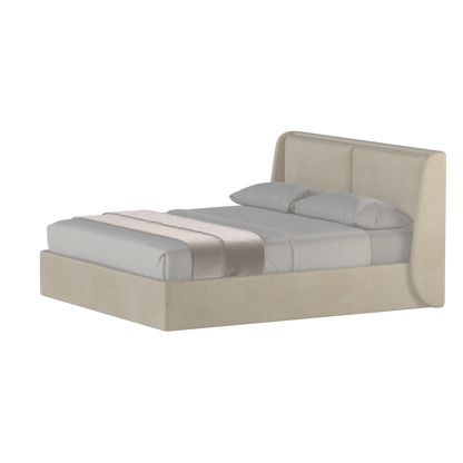 Lit double rembourré Ruby en tissu haut de gamme 