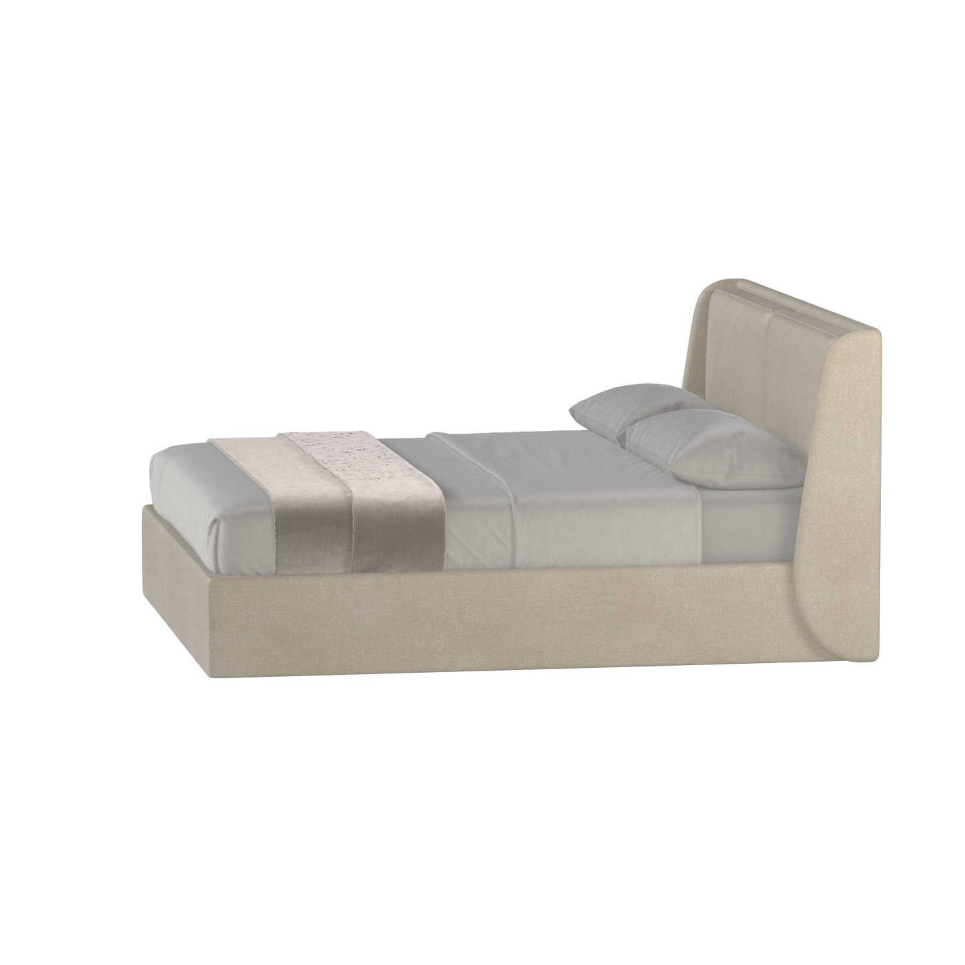 Lit double rembourré Ruby en tissu haut de gamme 