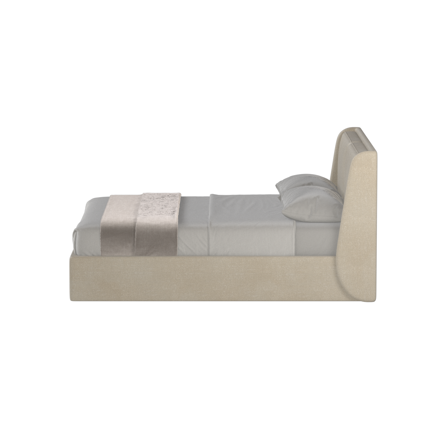 Lit double rembourré Ruby en tissu haut de gamme 