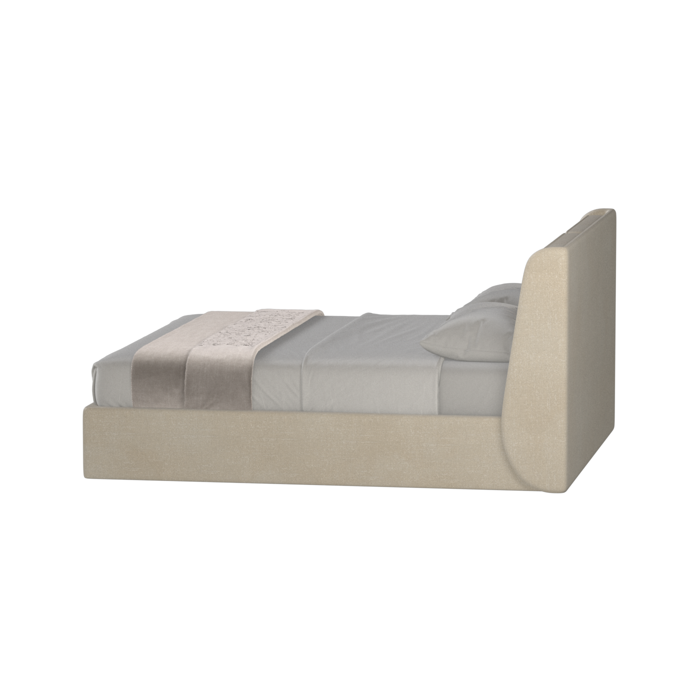 Lit double rembourré Ruby en tissu haut de gamme 