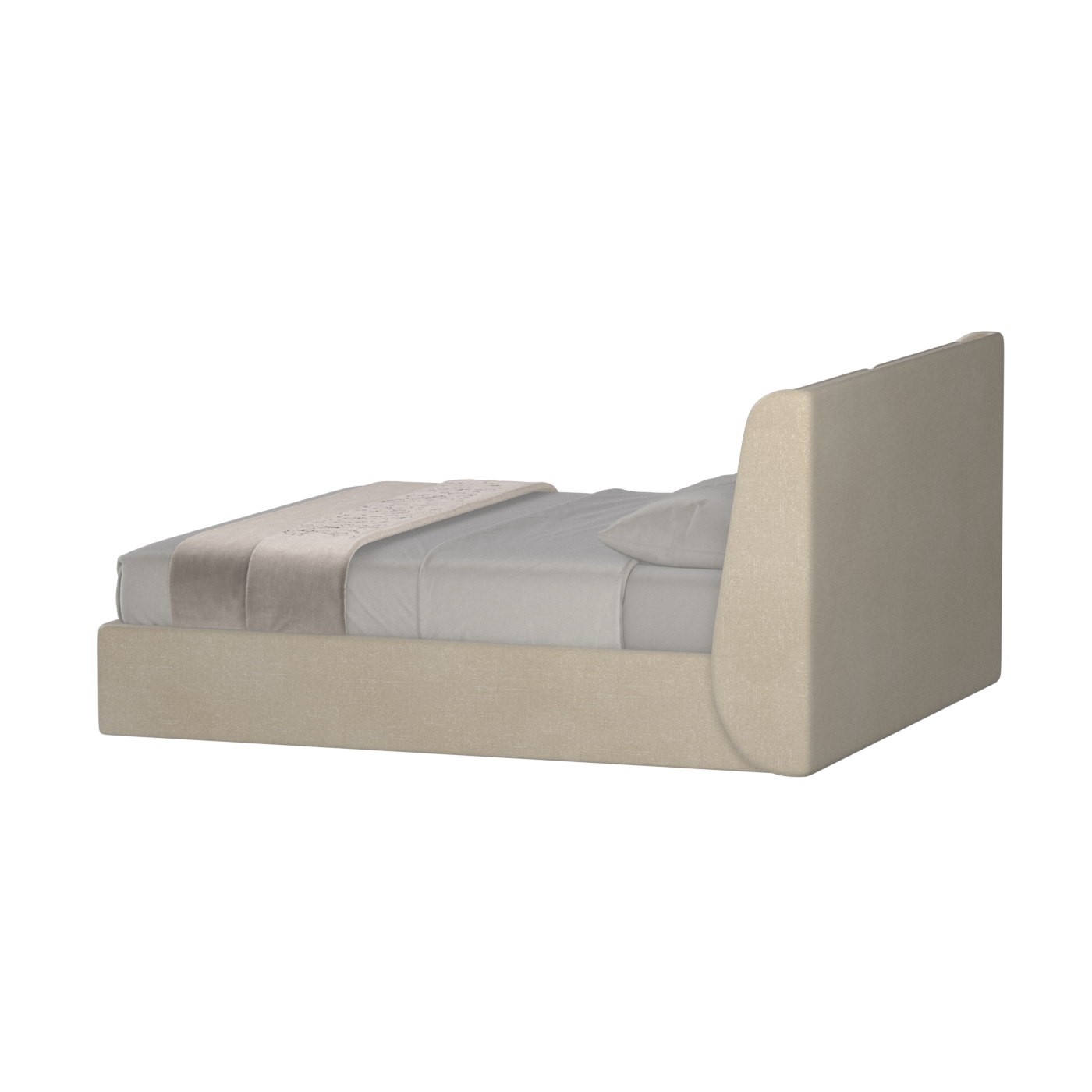 Lit double rembourré Ruby en tissu haut de gamme 