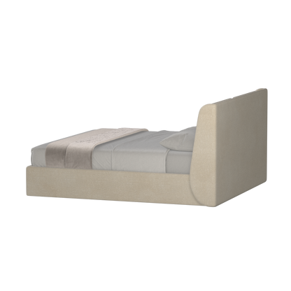 Lit double rembourré Ruby en tissu haut de gamme 