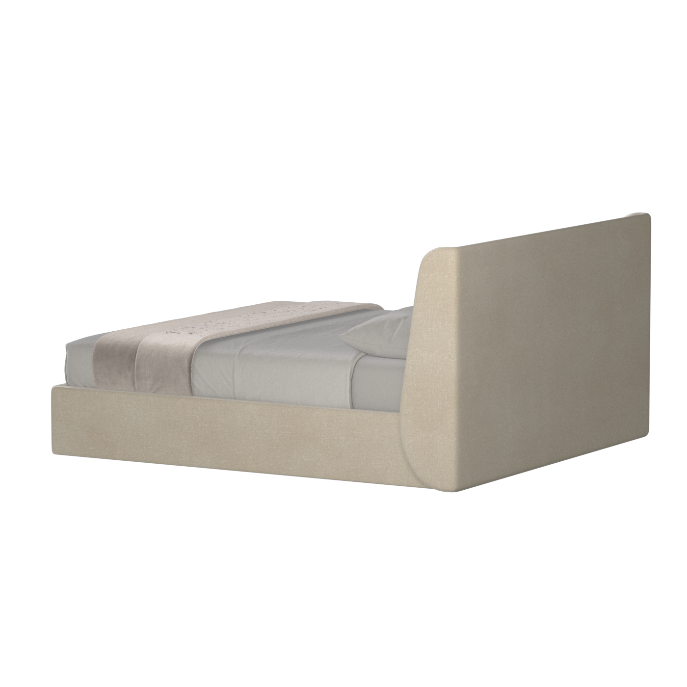 Lit double rembourré Ruby en tissu haut de gamme 