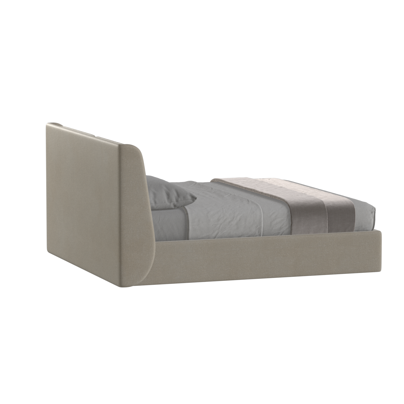 Lit double rembourré Ruby en tissu haut de gamme 