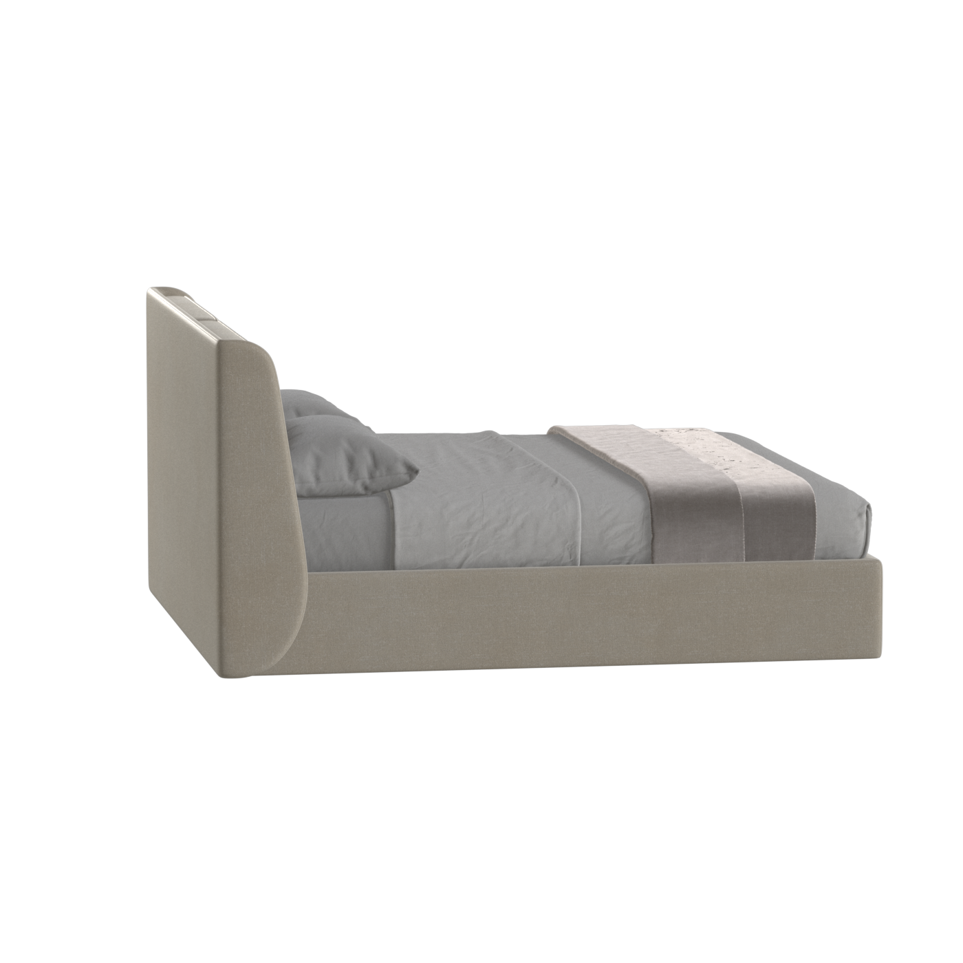 Lit double rembourré Ruby en tissu haut de gamme 