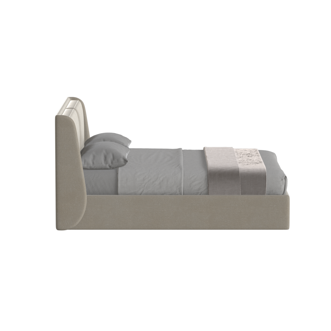 Lit double rembourré Ruby en tissu haut de gamme 