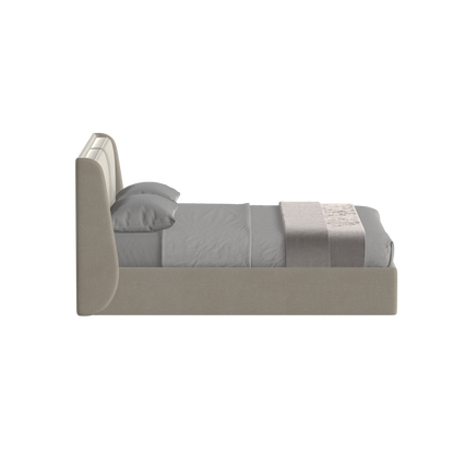 Lit double rembourré Ruby en tissu haut de gamme 